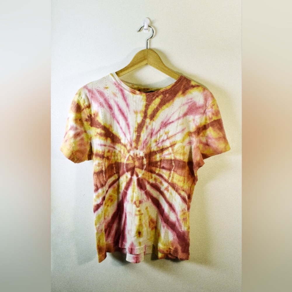 Y2K Route 66 Tie-Dye Women's Top, Sz XL